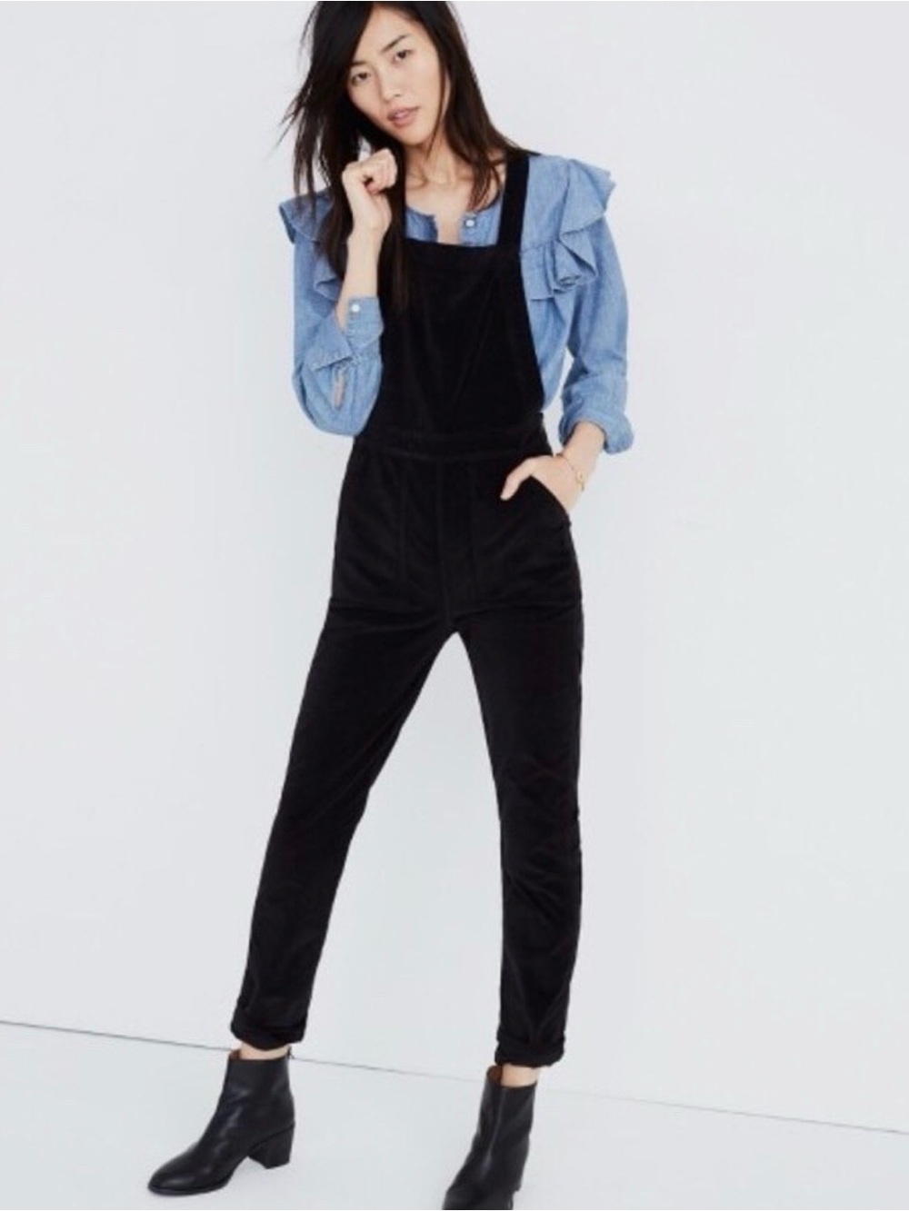 Madewell Black Velvet Women's Overalls Jeans